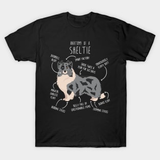 Bi Blue Sheltie Shetland Sheepdog Anatomy T-Shirt